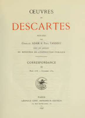 Couverture de Descartes - Oeuvres complètes (AT) II